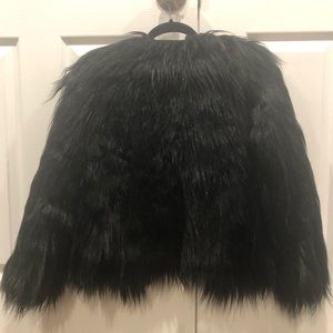 Jackets & Coats - Black Faux Fur Jacket Long Sleeve Coat Jackets & Coats - Black Faux Fur Jacket Long Sleeve Coat